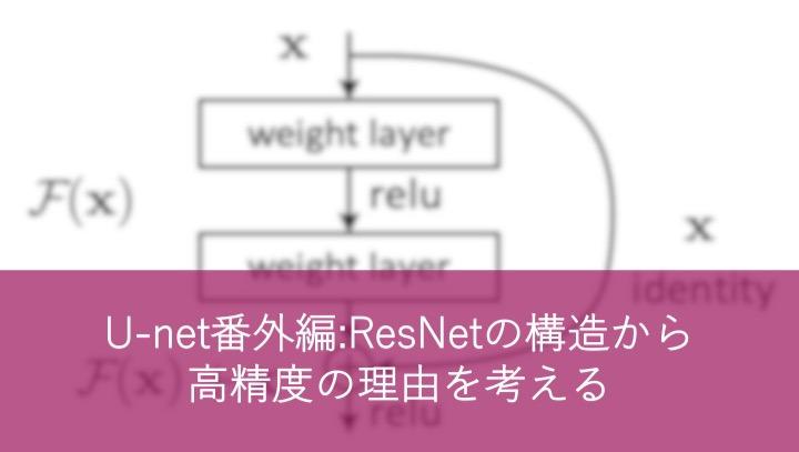 U-net番外編:ResNetの構造から高精度の理由を考える